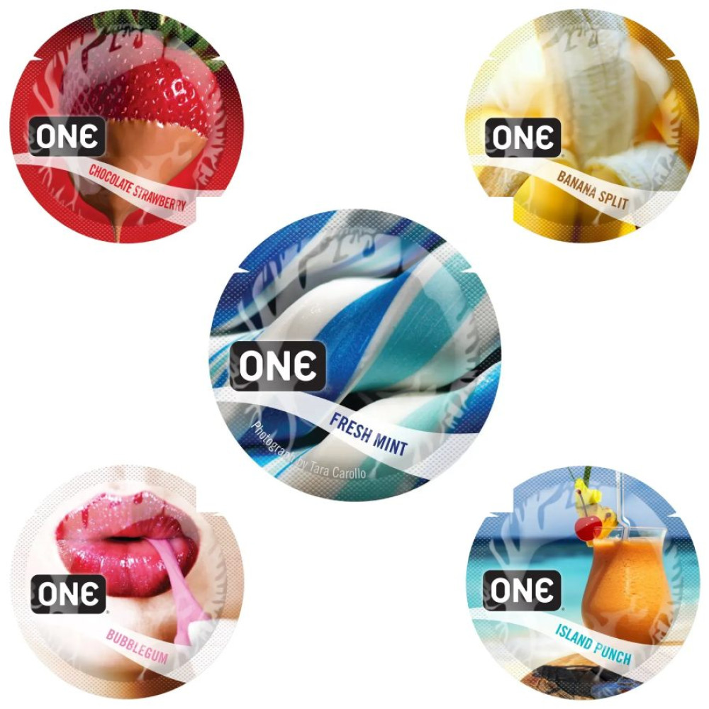 Презервативы оральные One FlavorWaves пять вкусов, латексные, 5 шт, фото №0 — секс шоп Украина, NO TABOO