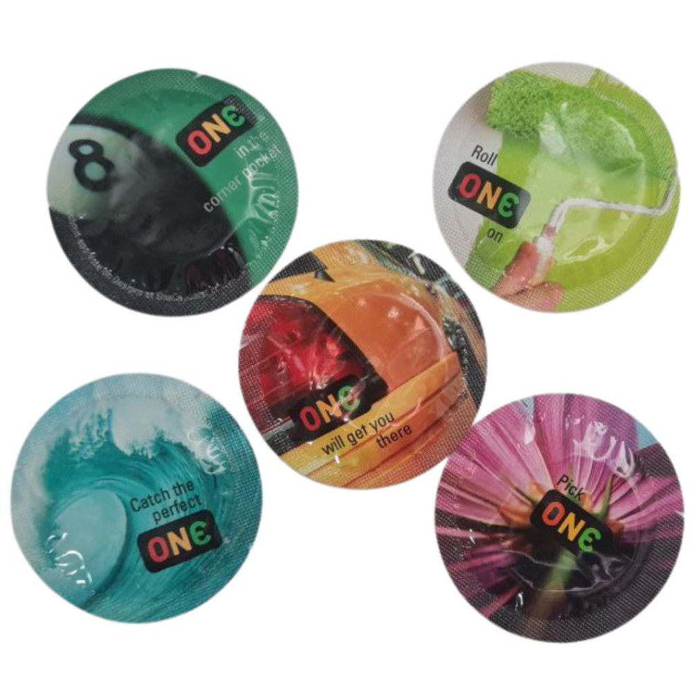 Набор разноцветных презервативов One Color Sensations, 5 шт, фото №2 — секс шоп Украина, NO TABOO