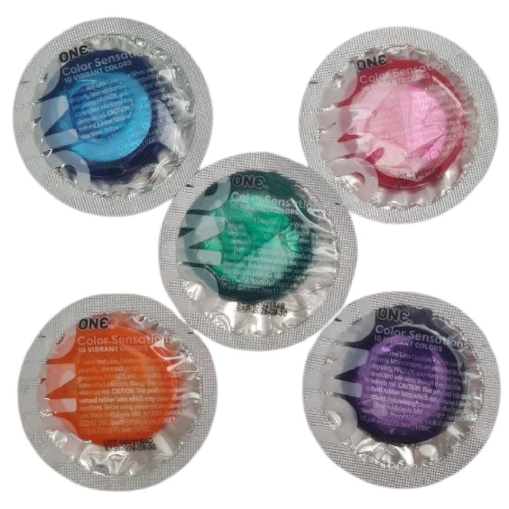 Набор разноцветных презервативов One Color Sensations, 5 шт, фото №0 — секс шоп Украина, NO TABOO