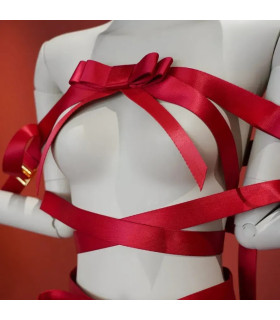 Фиксатор-бондаж UPKO Bowknot для верхней части тела с бантом, красный, One Size - No Taboo