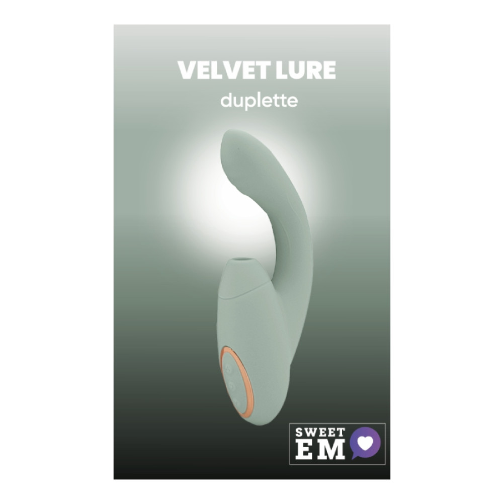 Вибратор с вакуумной стимуляцией Sweet Em Duplette с подогревом, зеленый, 18 х 4.2 см фото №0 — секс игрушки: Украина, NO TABOO
