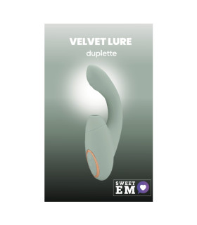 Вібратор з вакуумною стимуляцією Sweet Em Duplette з підігрівом, зелений, 18 х 4.2 см - No Taboo