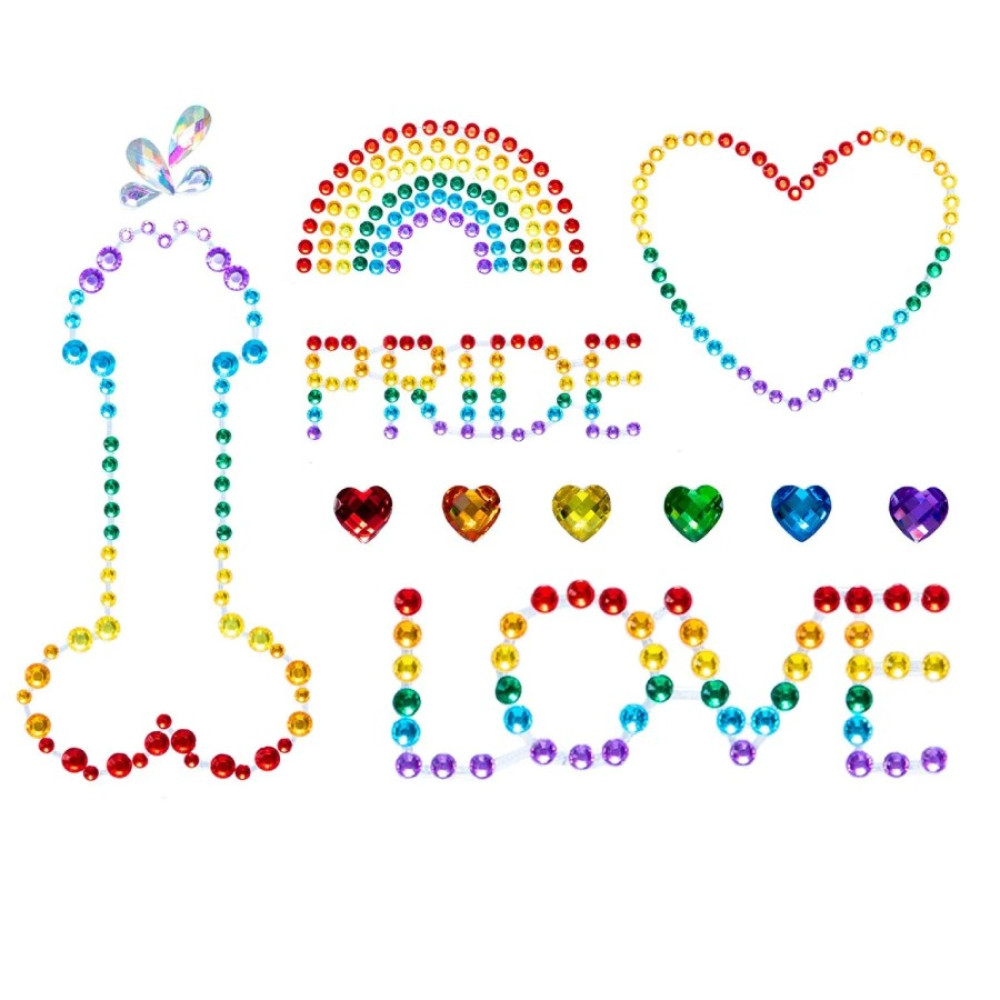 Самоклеющиеся стразы для тела Leg Avenue Pride Stick разноцветные, One Size, фото №0 — секс шоп Украина, NO TABOO