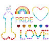 Самоклеющиеся стразы для тела Leg Avenue Pride Stick разноцветные, One Size, фото №1 — секс шоп Украина, NO TABOO