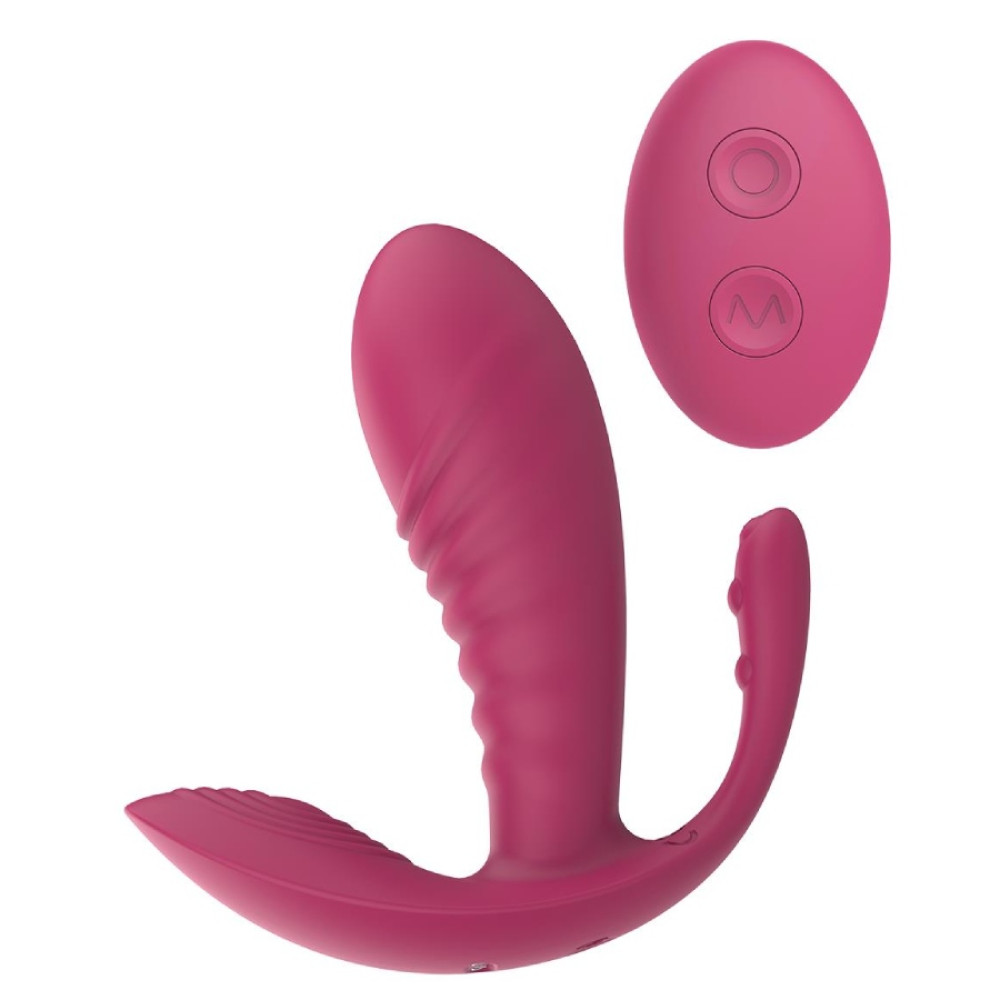 Вибратор тройной Dreamtoys Triple Pleasure Vibe для точки G, клитора и ануса, розовый, 11.8 х 3.8 см фото №0 — секс игрушки: Украина, NO TABOO