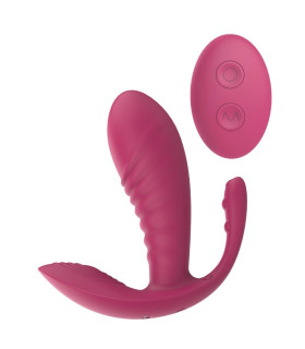 Вібратор потрійний Dreamtoys Triple Pleasure Vibe для точки G, клітора та ануса, рожевий, 11.8 х 3.8 см - No Taboo