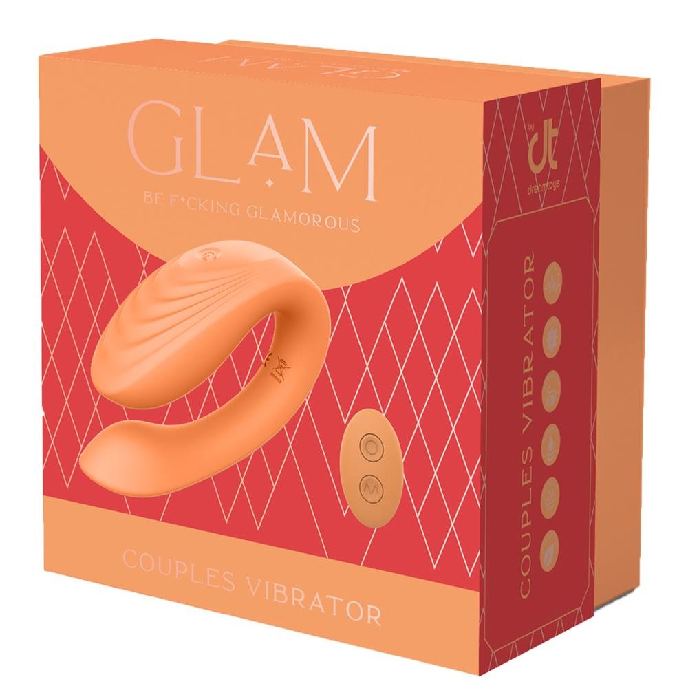 Вибратор для пар Dreamtoys Glam с дистанционным управлением, оранжевый, 10 х 2.5 см фото №2 — секс игрушки: Украина, NO TABOO