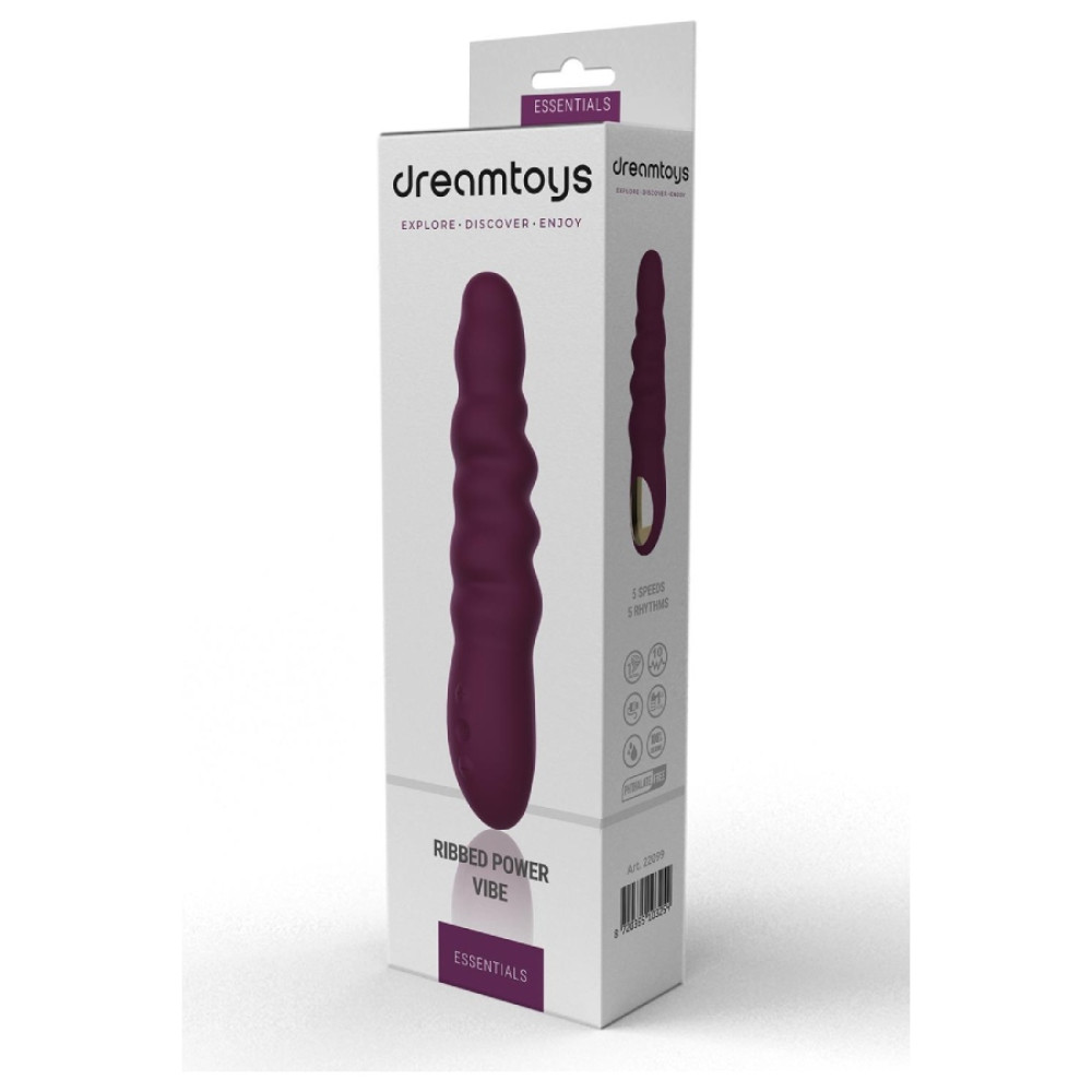 Вибратор Dreamtoys Ribbed Power Vibe, фиолетовый, 21.5 х 4 см фото №2 — секс игрушки: Украина, NO TABOO
