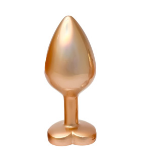 Анальная пробка Dreamtoys Gleaming Love Pearl M, золотая, 8.3 х 3.4 см - No Taboo