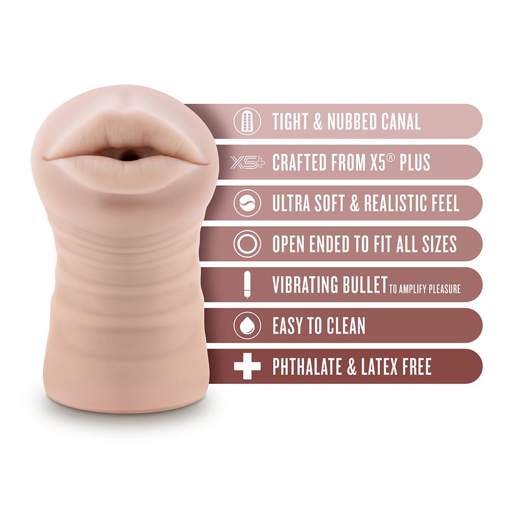 Мастурбатор-рот с вибропулей Blush Nicole реалистичный, бежевый, 12.5 х 3.5 см фото №6 — секс игрушки: Украина, NO TABOO