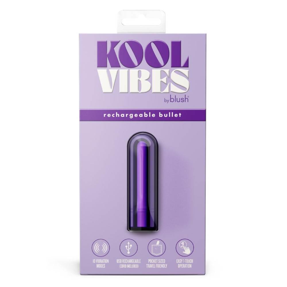 Вибропуля перезарядная Blush Kool Vibes фиолетовая, 6.3 х 1.8 см фото №2 — секс игрушки: Украина, NO TABOO