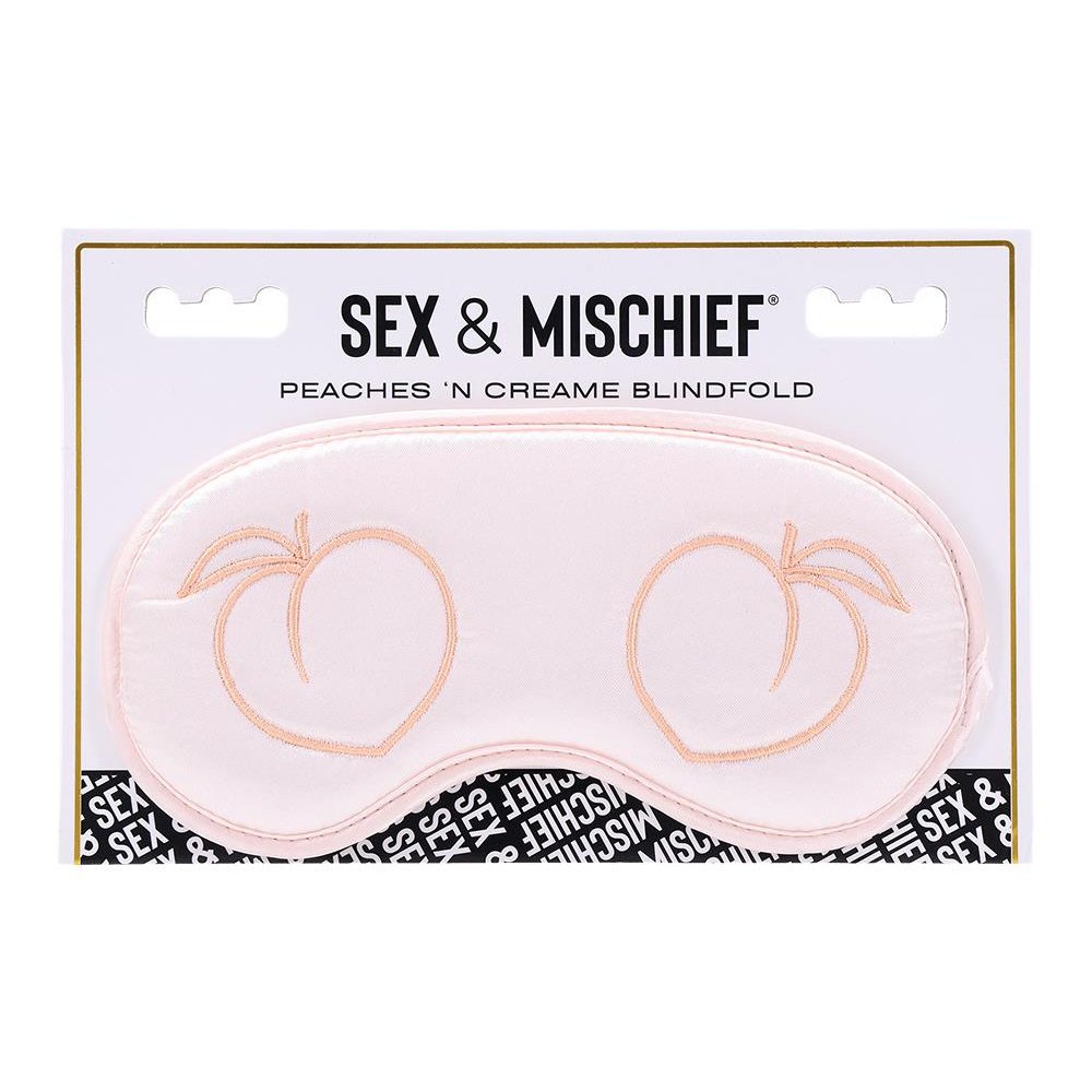 Маска на глаза Sex & Mischief Peaches 'n CreaMe, белая, One Size, фото №2 — секс шоп Украина, NO TABOO