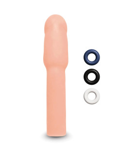 Насадка на пеніс Size-Up Penis Extender реалістична, бежева, 21.1 х 4.6 см - No Taboo