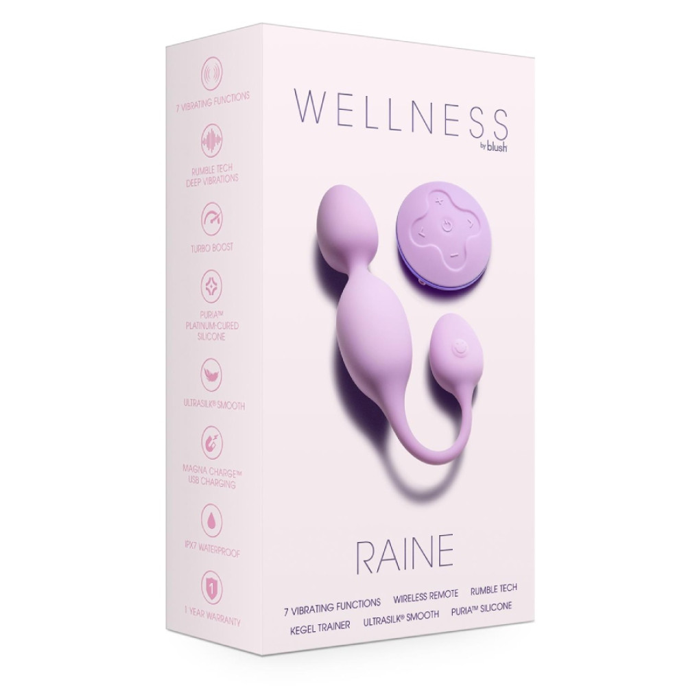 Вагинальные шарики с вибрацией Blush Wellness Raine с пультом, розовые, 22.9 х 3.8 см фото №2 — секс игрушки: Украина, NO TABOO