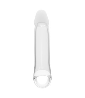 Насадка на пенис Dreamtoys Ramrod с кольцом для мошонки, прозрачная, 17.3 х 3 см - No Taboo