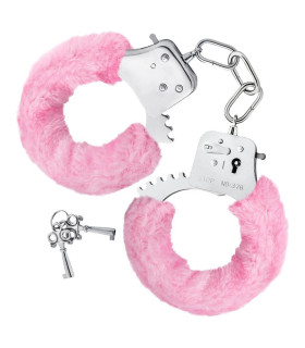 Наручники с мехом Blush Temptasia Beginner, розовый, 27 х 5.5 см - No Taboo