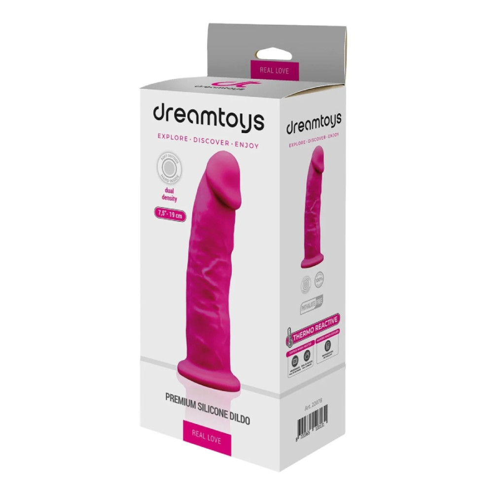 Фаллоимитатор реалистичный Dreamtoys Real Love на присоске, розовый, 19 х 4 см фото №2 — секс игрушки: Украина, NO TABOO