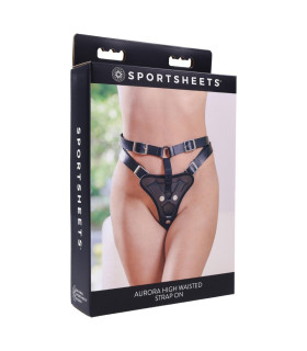 Трусики для страпона Sportsheets Aurora с кольцевым креплением, черные - No Taboo