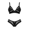 Комплект нижнего белья Obsessive Chic Amoria черный, M-L, фото №3 — секс шоп Украина, NO TABOO