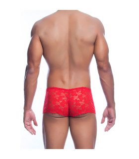 Мужские трусы-боксеры MOB Eroticwear Rose кружевные, красные, L-XL - No Taboo
