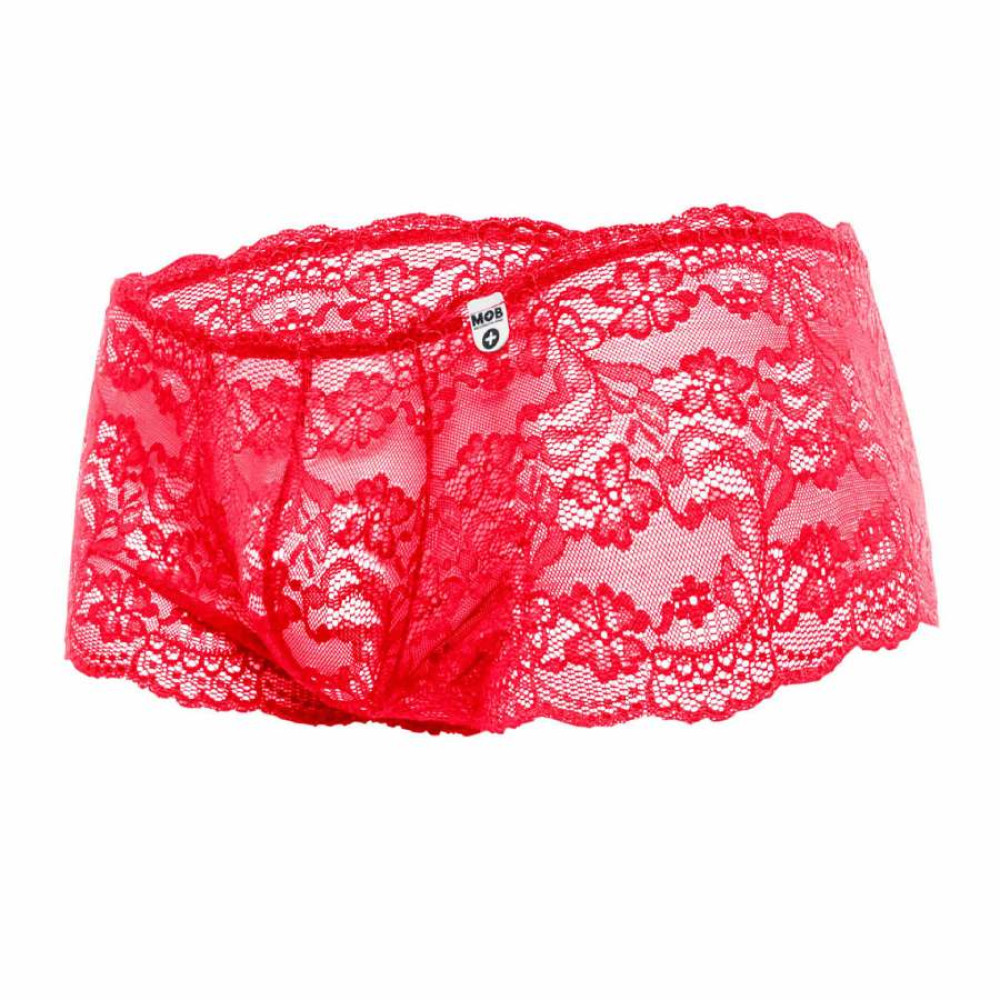 Мужские трусы-боксеры MOB Eroticwear Rose кружевные, красные, L-XL, фото №4 — секс шоп Украина, NO TABOO