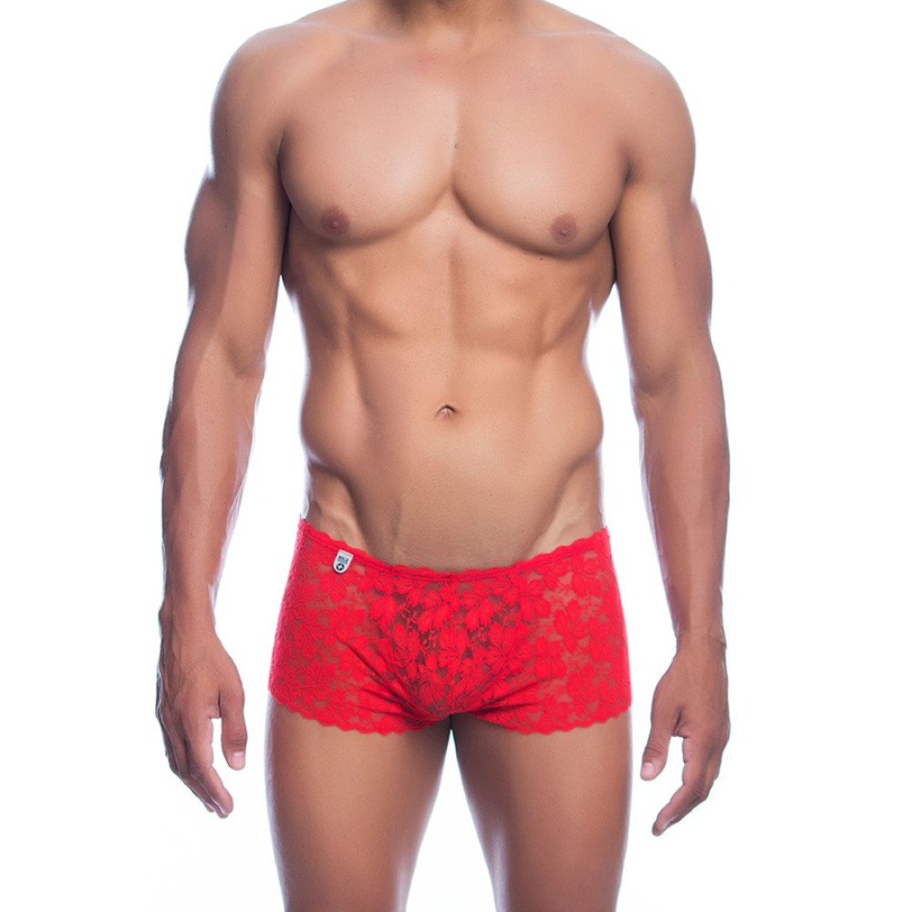 Мужские трусы-боксеры MOB Eroticwear Rose кружевные, красные, L-XL, фото №0 — секс шоп Украина, NO TABOO