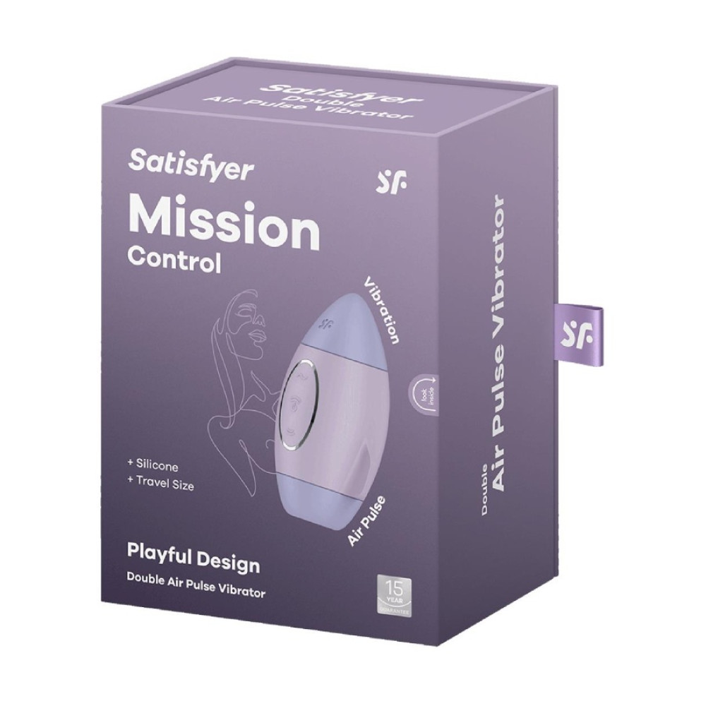 Вибратор Satisfyer Mission Control с вакуумной стимуляцией клитора, фиолетовый, 10 х 6.6 см фото №2 — секс игрушки: Украина, NO TABOO