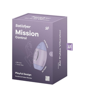 Вибратор Satisfyer Mission Control с вакуумной стимуляцией клитора, фиолетовый, 10 х 6.6 см - No Taboo