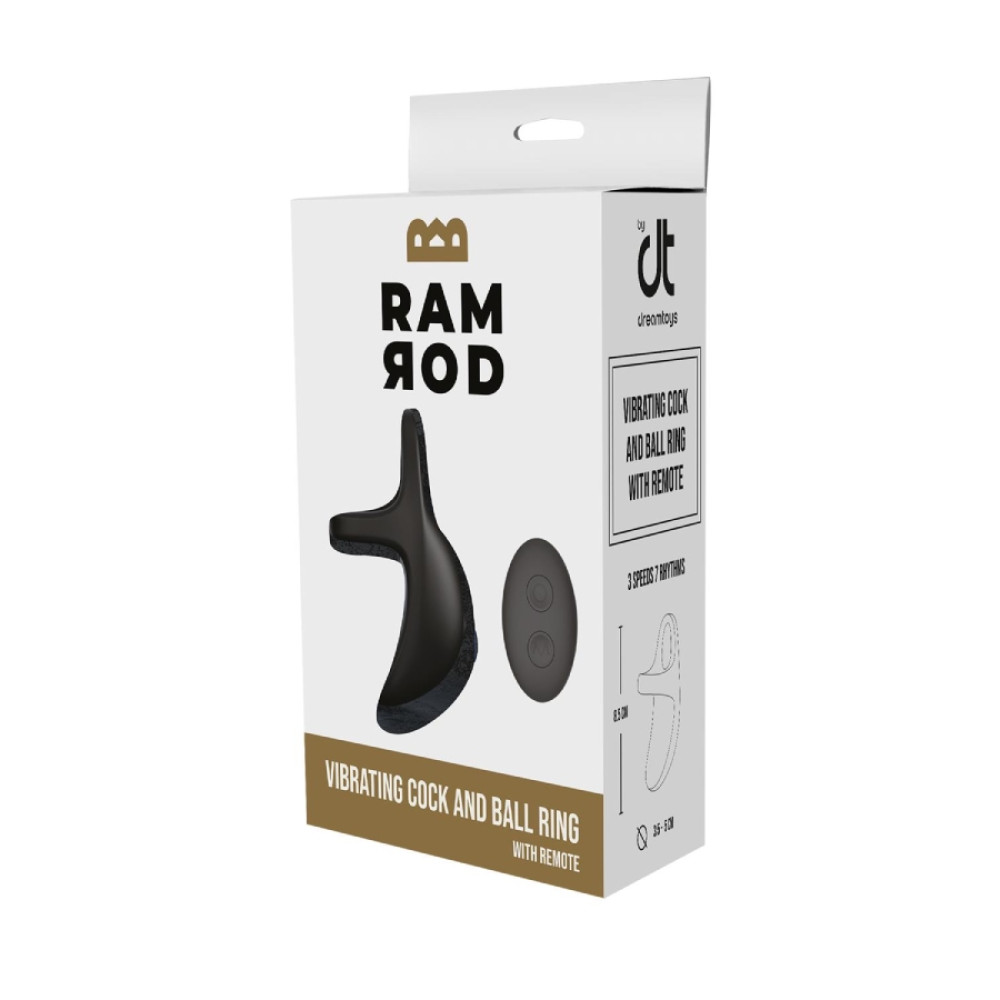 Эрекционное виброкольцо Dreamtoys Ramrod с пультом, черное, 8.5 х 5 см фото №2 — секс игрушки: Украина, NO TABOO