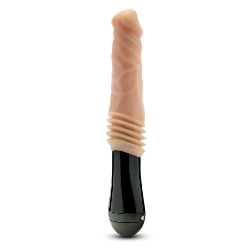 Вибратор Blush Dr Skin Dr Knight с ротацией и фрикциями, бежевый, 27.5 х 3.9 см фото №5 — секс игрушки: Украина, NO TABOO