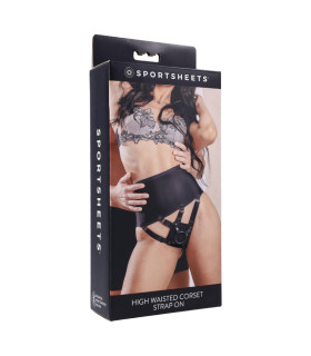 Трусики для страпона Sportsheets Corset с кольцевым креплением, черные - No Taboo
