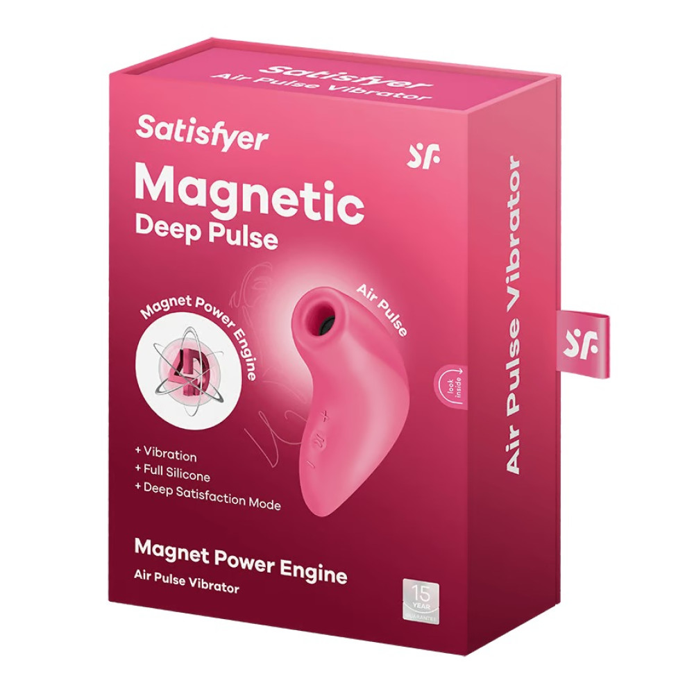 Вибратор Satisfyer Magnetic Deep Pulse с вакуумной стимуляцией клитора, красный, 11.6 х 4.8 см фото №2 — секс игрушки: Украина, NO TABOO