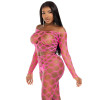 Комплект топ и леггинсы Leg Avenue Never Say Never в крупную сеточку, розовый, One Size, фото №3 — секс шоп Украина, NO TABOO