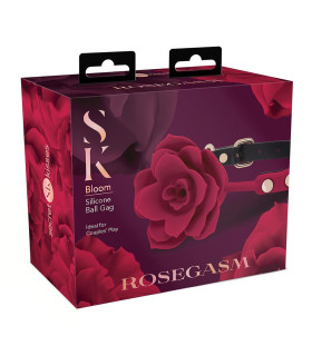 Кляп в виде розы Secret Kisses Bloom красно-черный, 4.2 см - No Taboo