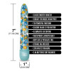 Вибратор Global Novelties Prints Charming Pop Tease с ярким принтом, голубой, 17.7 х 2.5 см фото №4 — секс игрушки: Украина, NO TABOO