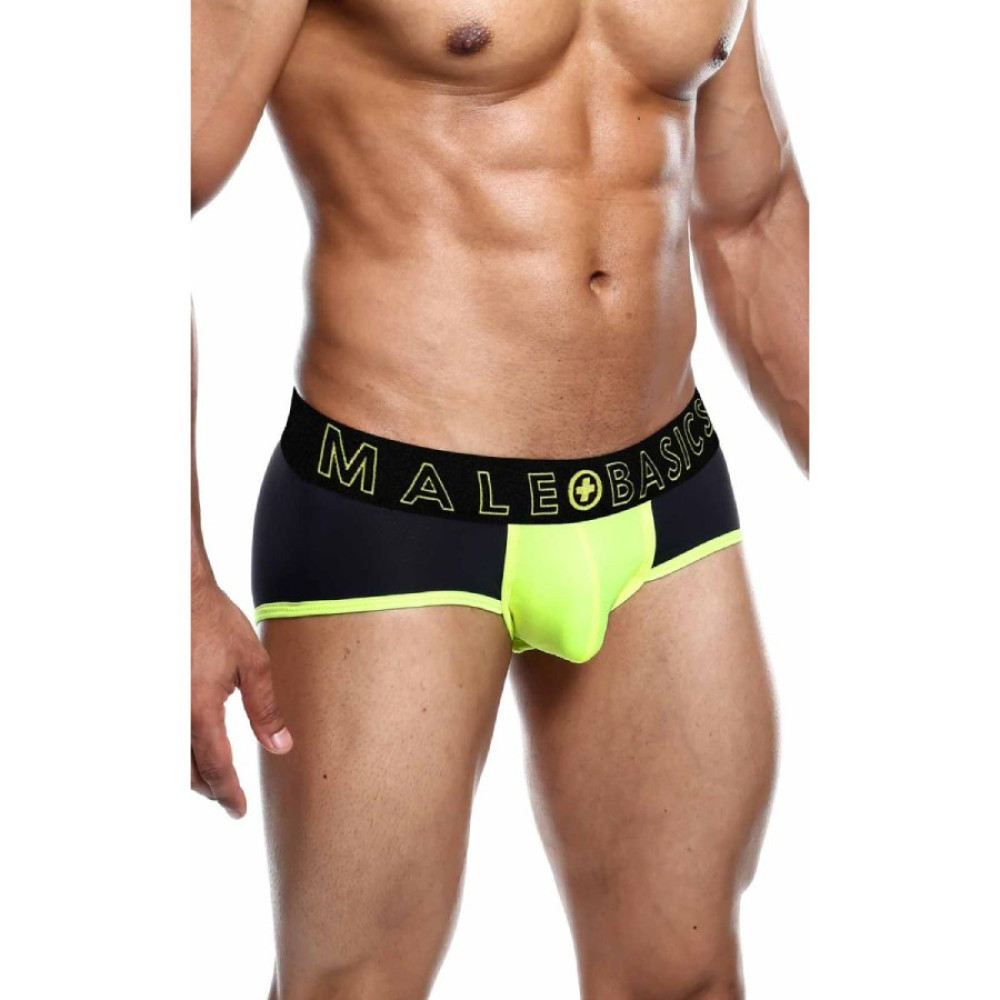 Трусы мужские Male Basics Neon черно-зеленые, M, фото №0 — секс шоп Украина, NO TABOO