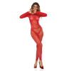 Бодистокинг в сеточку Rene Rofe Mad Love полупрозрачный, красный, One Size, фото №1 — секс шоп Украина, NO TABOO
