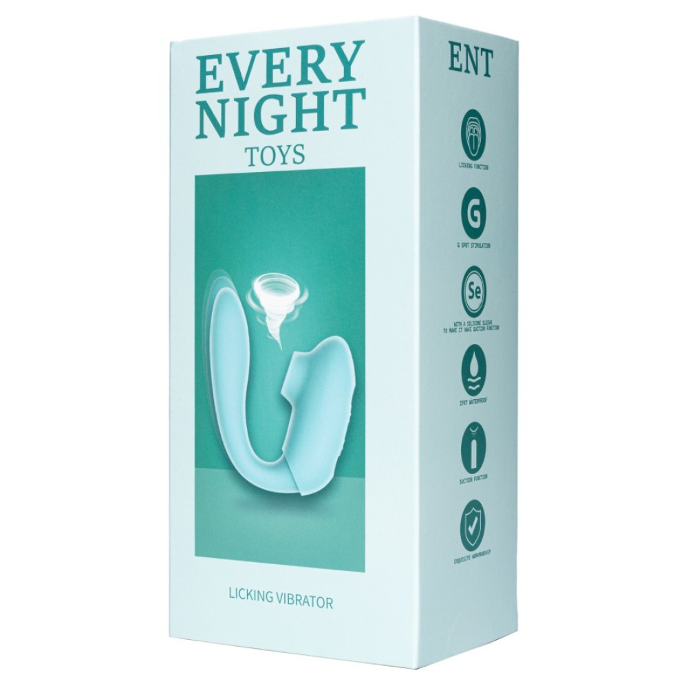 Вибратор-кролик с вакуумной стимуляцией Every Night Toys для точки G, зеленый, 10.4 х 2.4 см фото №2 — секс игрушки: Украина, NO TABOO