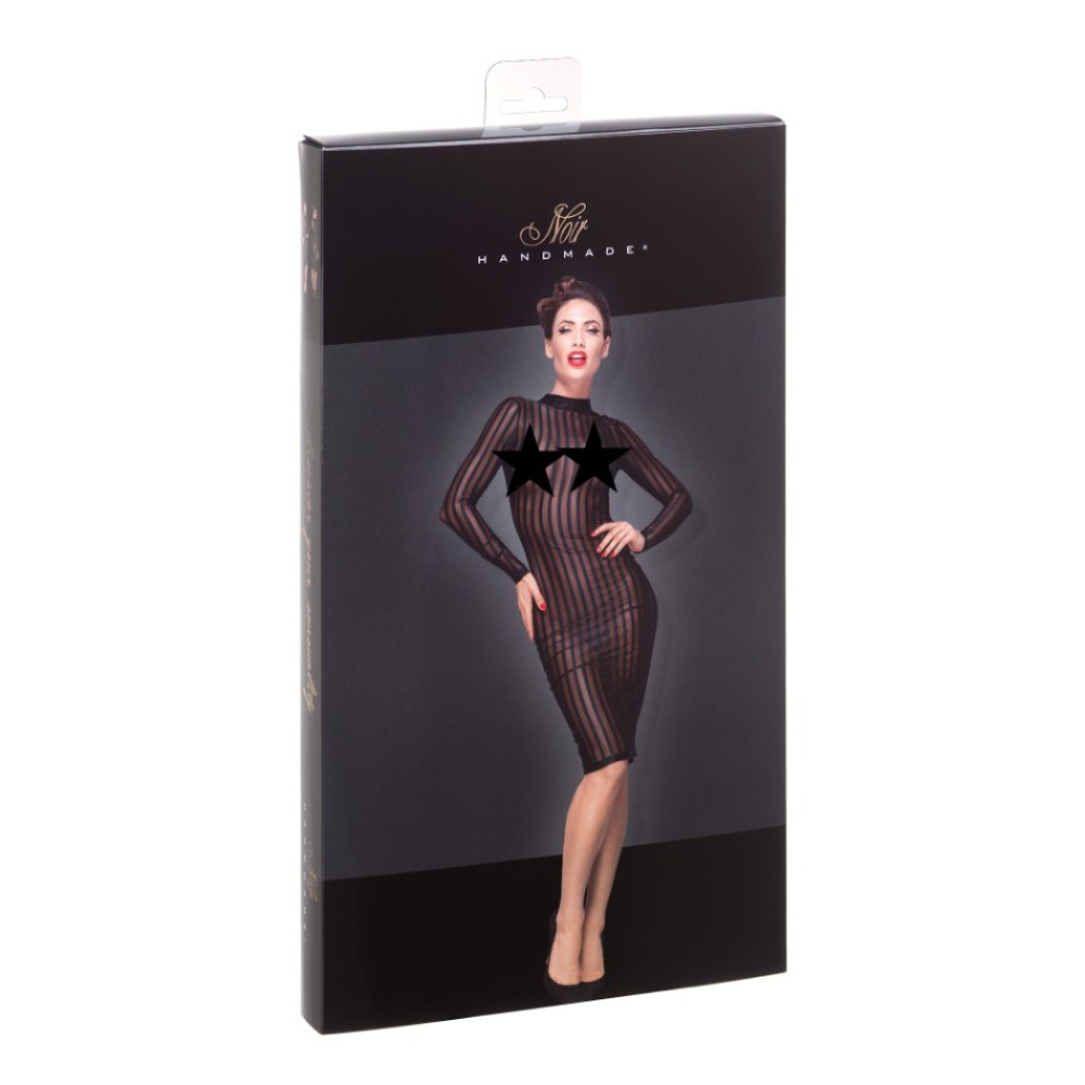 Напівпрозоре плаття Noir Handmade, чорне в смужку, розмір XL, фото №4 — секс шоп Україна, NO TABOO