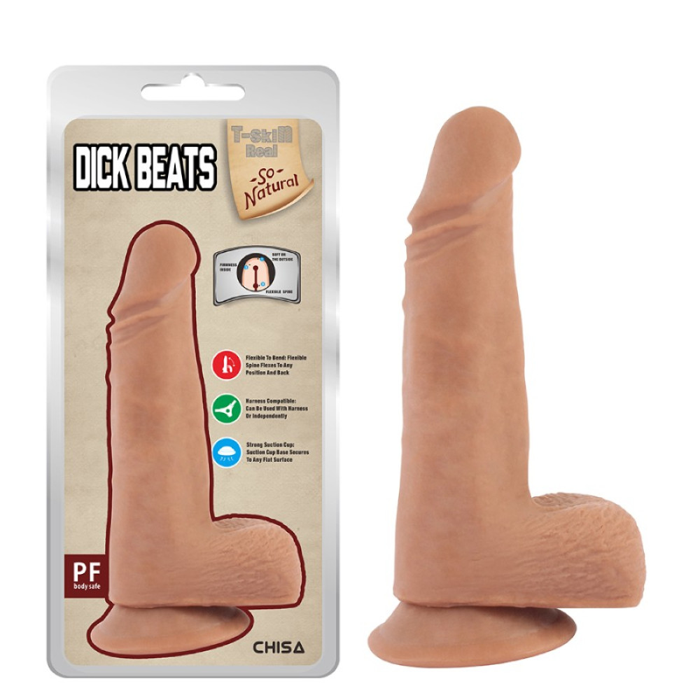 Фалломитатор реалистичный Chisa Dick Beats на присоске, бежевый, 18 х 4 см фото №0 — секс игрушки: Украина, NO TABOO