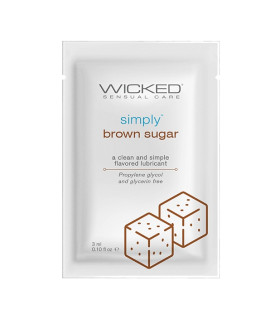 Пробник Лубрикант съедобный коричневый сахар Wicked Simply на водной основе, саше 1 шт, 3 мл - No Taboo