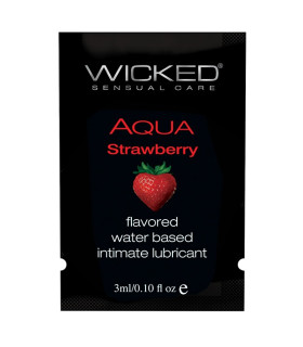 Пробник Съедобный лубрикант со вкусом клубники Wicked, на водной основе, саше 1 шт, 3 мл - No Taboo