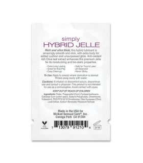 Пробник Лубрикант гибридный Wicked Simply Hybrid Jelle на водной и силиконовой основе, саше 1 шт, 3 мл - No Taboo