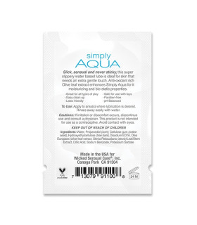 Пробник Лубрикант на водной основе Wicked Simply Aqua, саше 1 шт, 3 мл - No Taboo