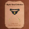 Ошейник UPKO Mystic Bond Collection с зажимами для сосков, черный, фото №12 — секс шоп Украина, NO TABOO