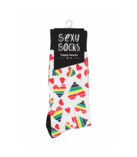Носки Shots Sexy Socks Happy Hearts, разноцветные, 36-41, разноцветные - No Taboo