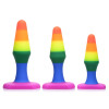 Набор анальных пробок Frisky Rainbow разноцветный, 3 шт фото №3 — секс игрушки: Украина, NO TABOO