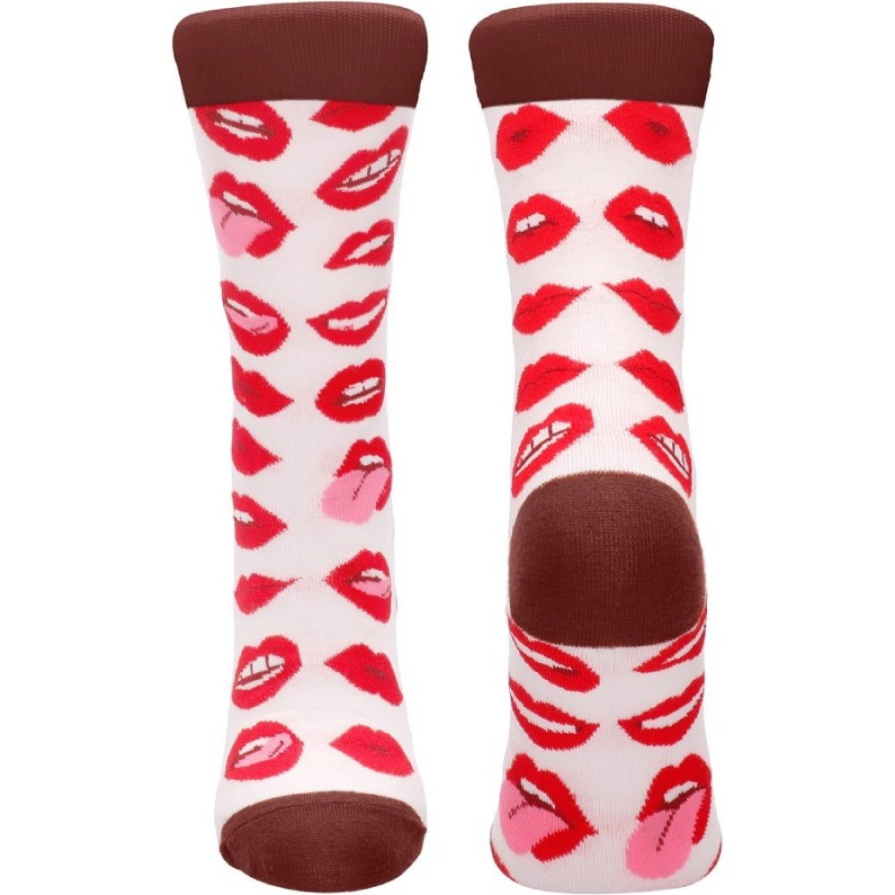 Носки Shots Sexy Socks Lip Love, бело-красные, 36-41, фото №0 — секс шоп Украина, NO TABOO