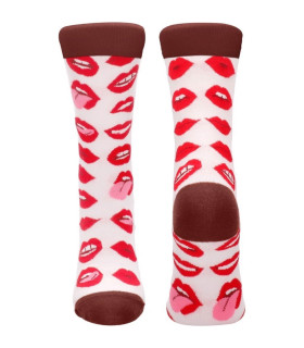 Носки Shots Sexy Socks Lip Love, бело-красные, 36-41 - No Taboo