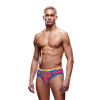 Трусы мужские Envy Menswear Rainbow Hearts с открытым задом, разноцветные, S-M, фото №1 — секс шоп Украина, NO TABOO